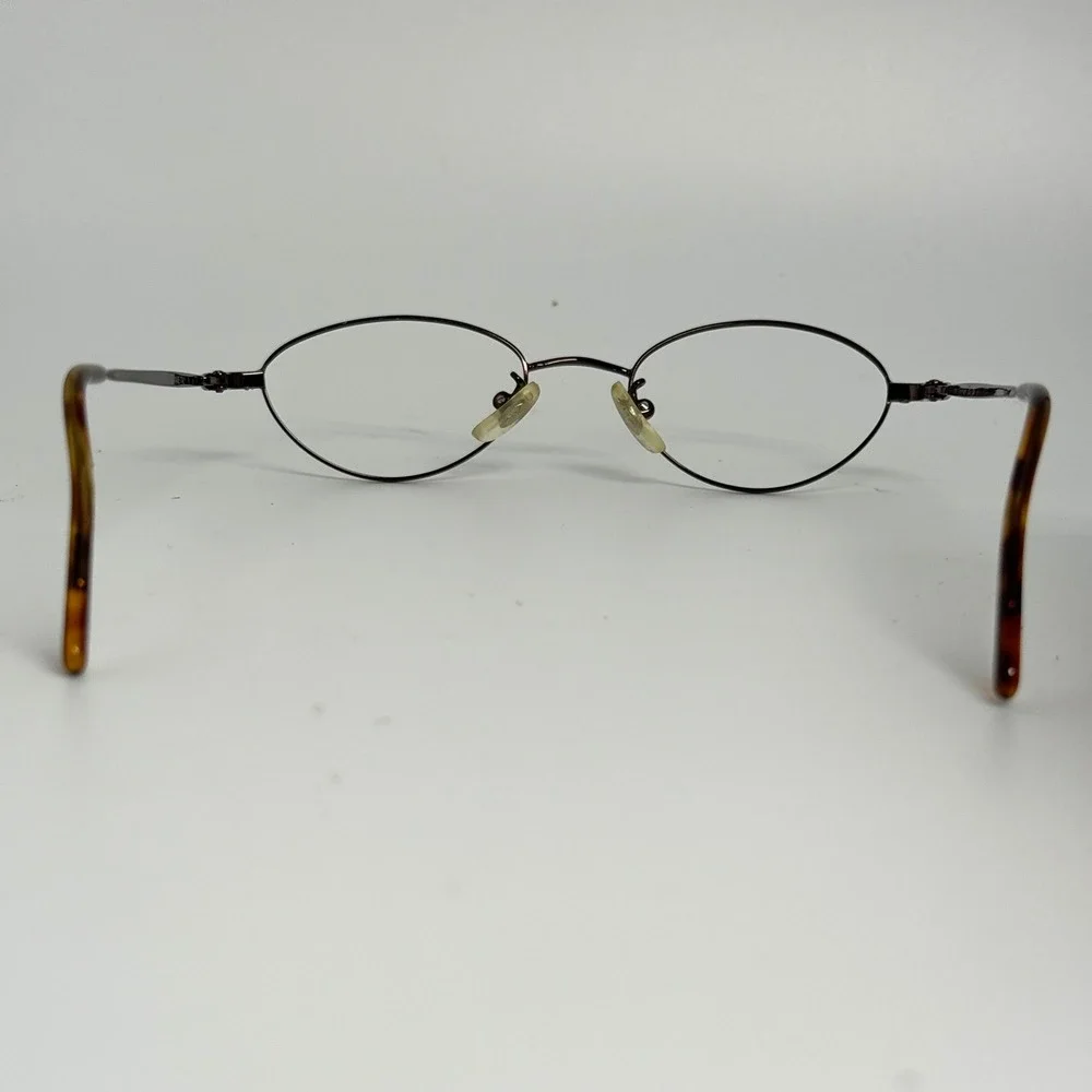 Calvin Klein 252 509 Dark Brown Oval Metal Eyeglass Frames Italy 135mm